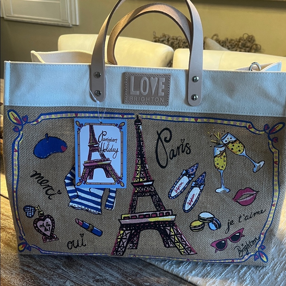Brighton Parisian Love Tote - Tan and Multicolor